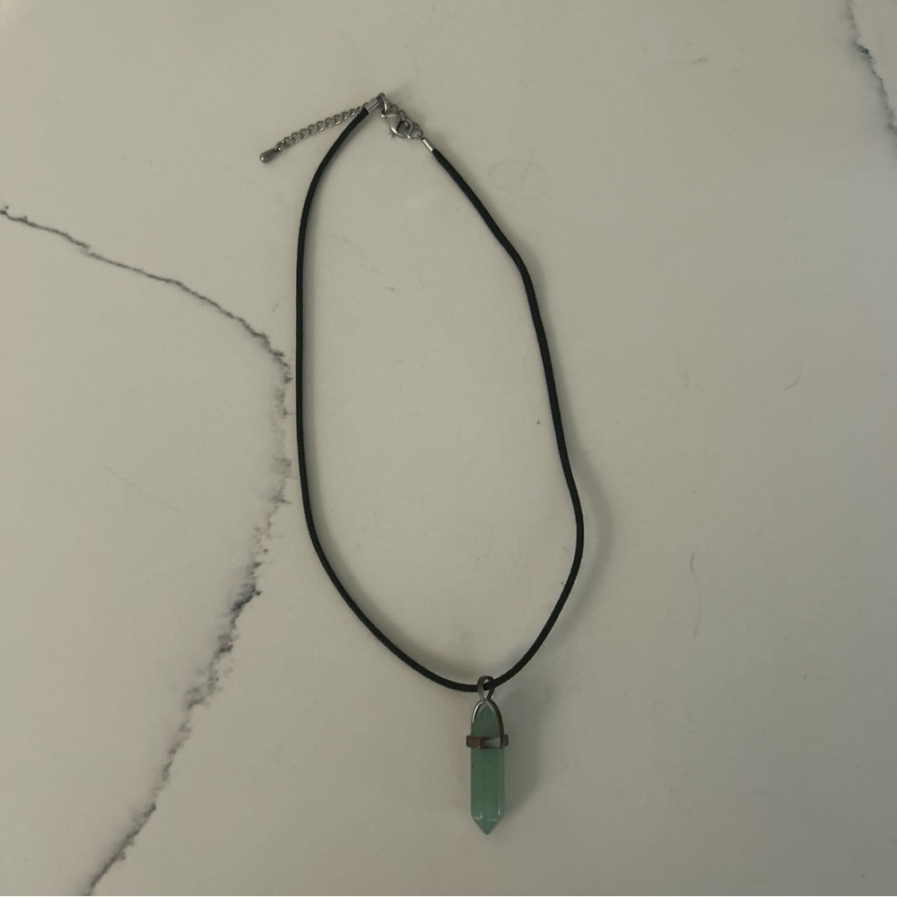 Green Crystal Pendant Necklace